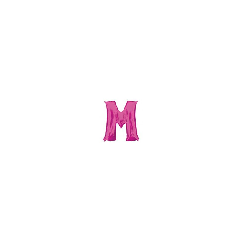 Balon foliowy Litera "M" różowy, 60x81 cm