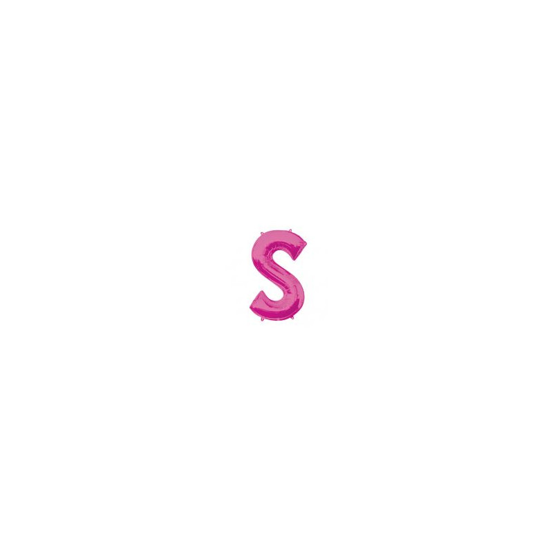 Balon foliowy Litera "S" różowy, 53x88 cm