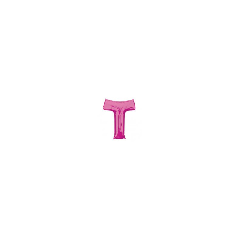 Balon foliowy Litera "T" różowyi, 66x81 cm