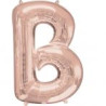 Balon foliowy Litera "B" różowe złoto, 58x83 cm