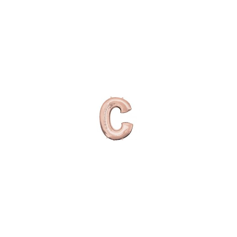 Balon foliowy Litera "C" różowe złoto, 63x81 cm
