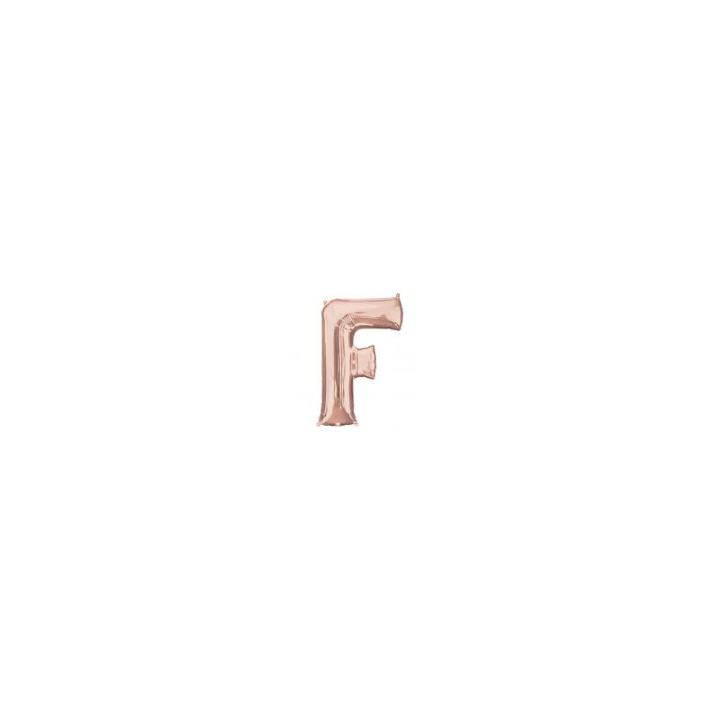 Balon foliowy Litera "F" różowe złoto - 53x81 cm