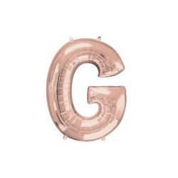 Balon foliowy Litera "G" różowe złoto - 63x81 cm