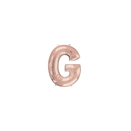 Balon foliowy Litera "G" różowe złoto - 63x81 cm