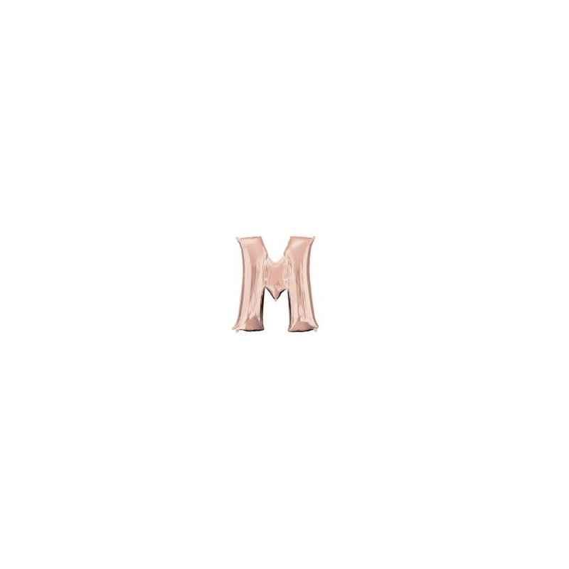 Balon foliowy Litera"M" różowe złoto- 81x83 cm