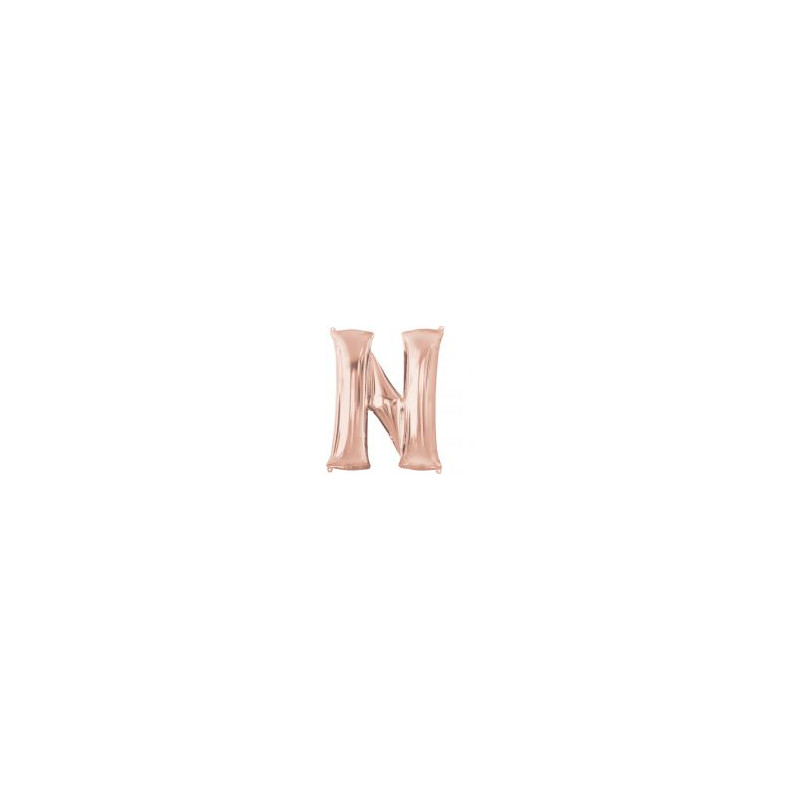Balon foliowy Litera"N" różowe złoto- 60x81 cm