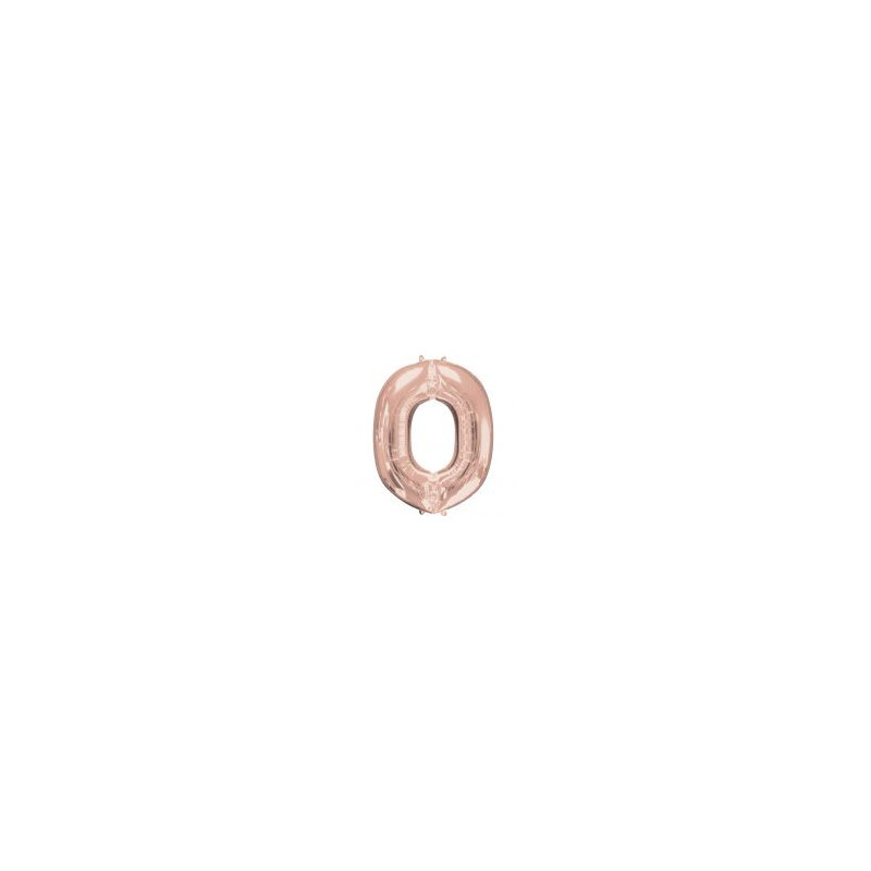 Balon foliowy Litera"O" różowe złoto- 66x83 cm