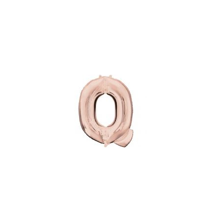 Balon foliowy Litera "Q" różowe złoto- 60x81 cm