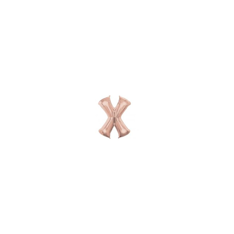 Balon foliowy Litera "X" różowe złoto- 76x86 cm