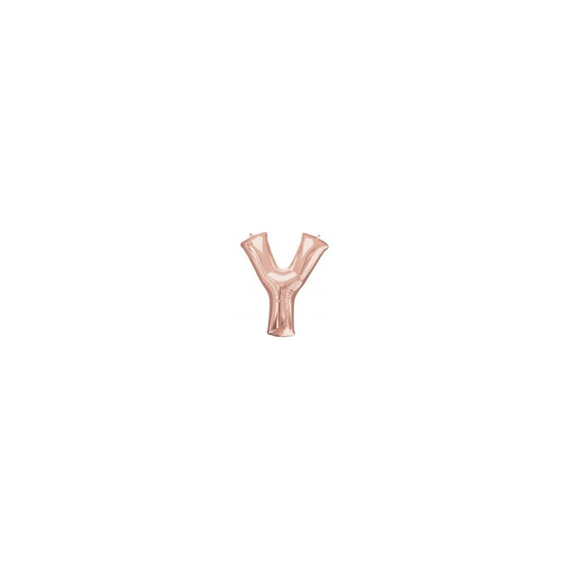 Balon foliowy Litera "Y" różowe złoto- 76x86 cm