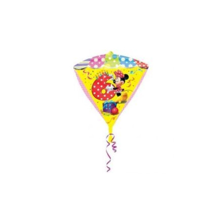 Balon, foliowy diament "Myszka Minnie "6" 38x43 cm