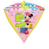 Balon, foliowy diament Myszka Minnie "5" 38x43 cm