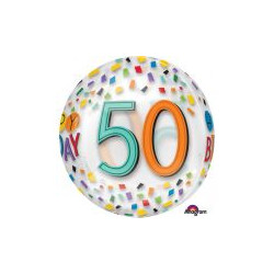 Balon foliowy Orbz "50-te urodziny" 38x40 cm