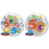 Balon, foliowy 22" QL Bubble Poj. "50 Urodziny"
