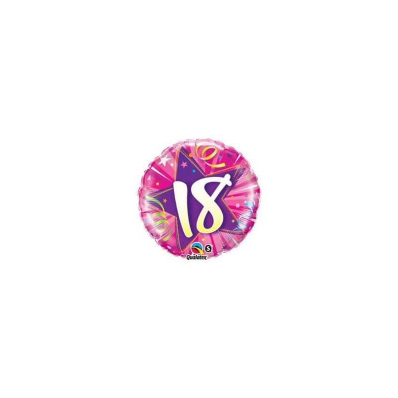 Balon, foliowy 18" QL CIR "18", różowy