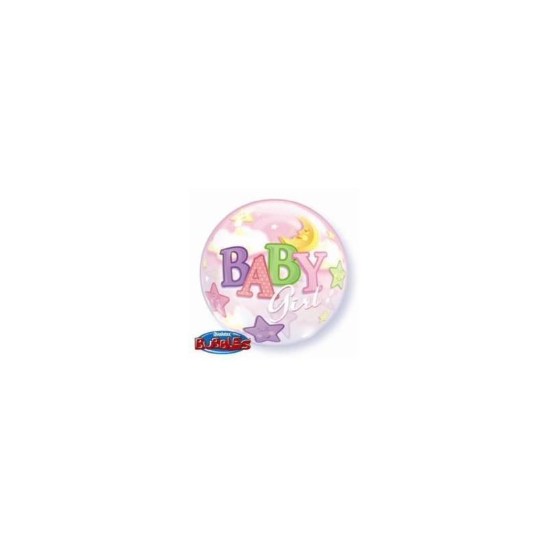 Balon, foliowy 22" QL Bubble Poj. "Baby Girl-Księż