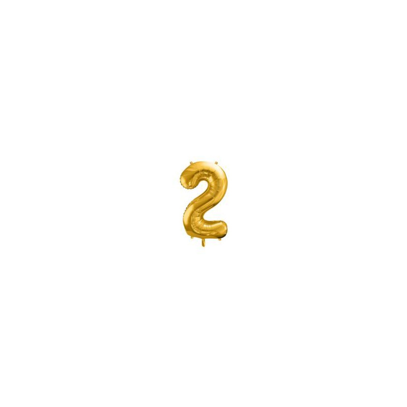 Balon foliowy Cyfra "2", 86cm, złoty