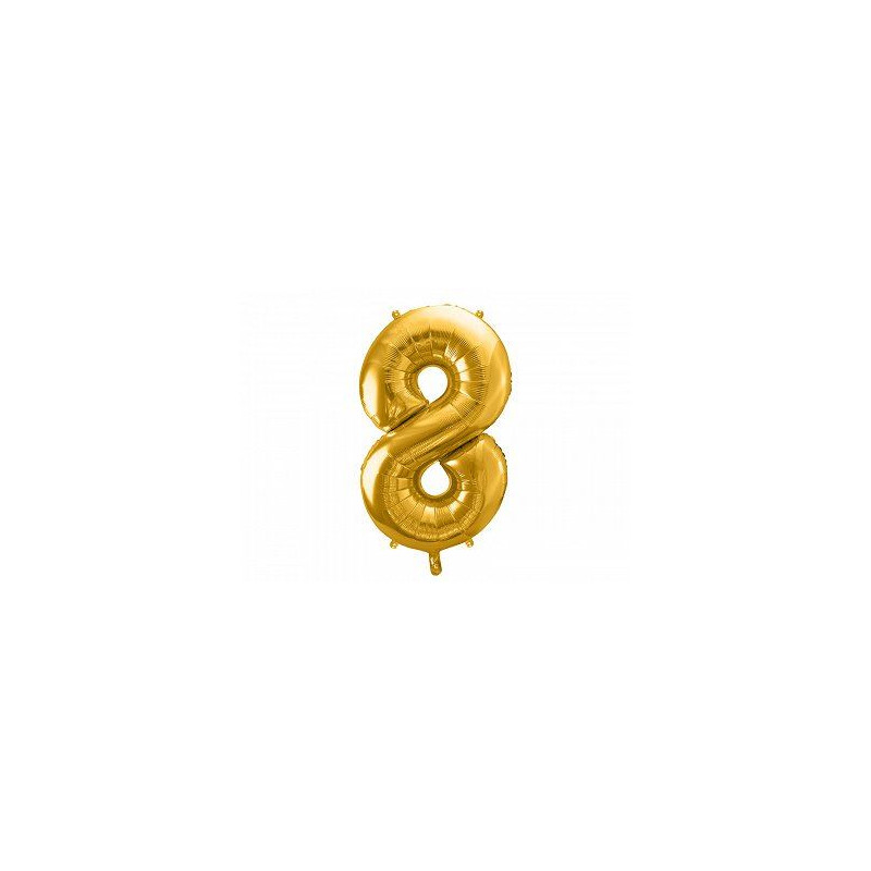 Balon foliowy Cyfra "8", 86cm, złoty