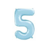 Balon foliowy Cyfra "5", 86cm, jasny niebieski