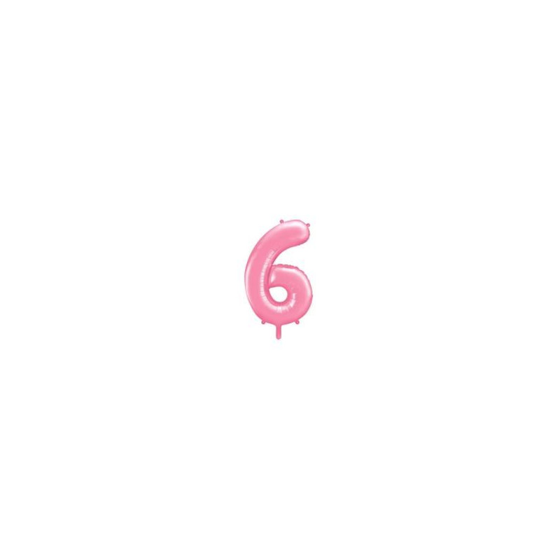Balon foliowy Cyfra "6", 86cm, różowy