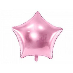 Balon foliowy Gwiazdka, 48cm, jasny różowy 1 szt.