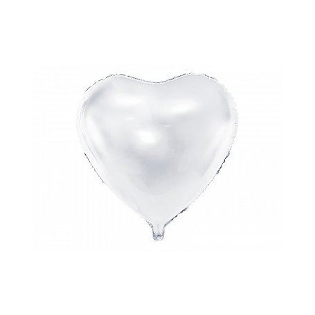 Balon foliowy Serce, 45cm, biały 1 szt.