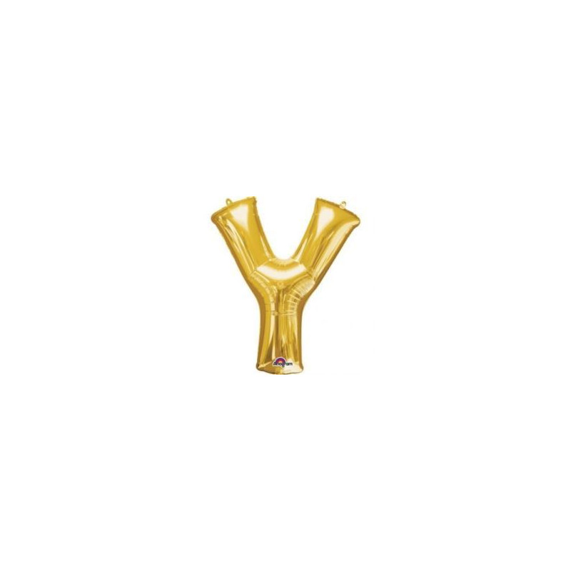Balon, foliowy Literka Mini "Y" 27x35 cm, złoty
