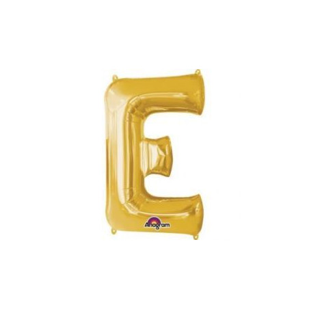 Balon, foliowy literka mini "E" 20x33 cm, złoty