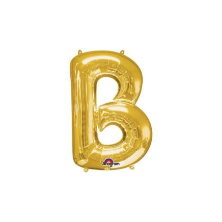 Balon, foliowy literka mini "B" 22x33 cm, złoty