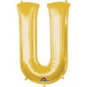 Balon, foliowy literka mini "U" 20z33 cm, złoty