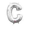 Balon foliowy Literka Mini "C" -srebrna 22x33 cm