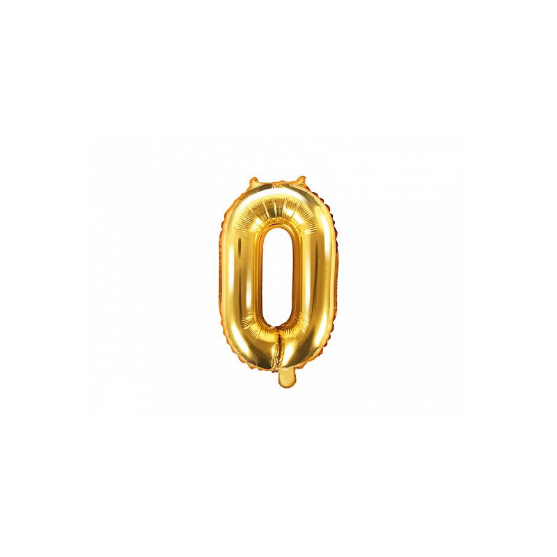 Balon foliowy Cyfra "0", 35cm, złoty