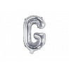 Balon foliowy Litera "G", 35cm, srebrny