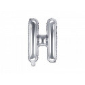 Balon foliowy Litera "H", 35cm, srebrny
