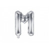 Balon foliowy Litera "M", 35cm, srebrny