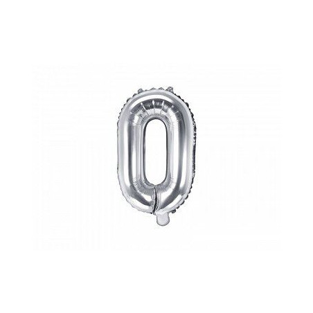 Balon foliowy Litera "O", 35cm, srebrny