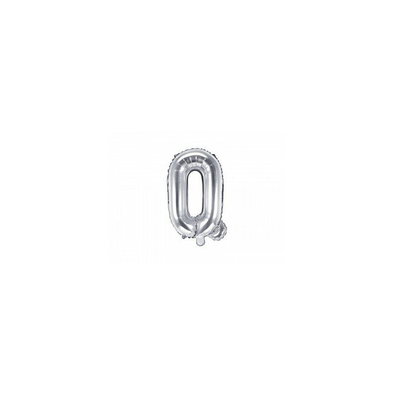 Balon foliowy Litera "Q", 35cm, srebrny