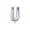 Balon foliowy Litera "U", 35cm, srebrny