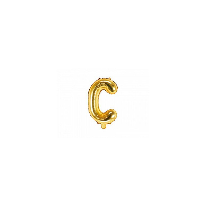 Balon foliowy Litera "C", 35cm, złoty