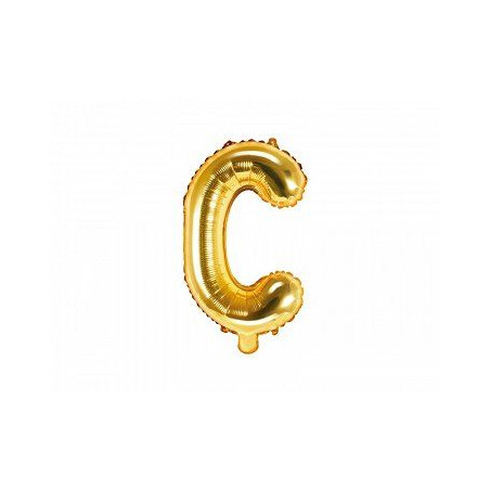 Balon foliowy Litera "C", 35cm, złoty