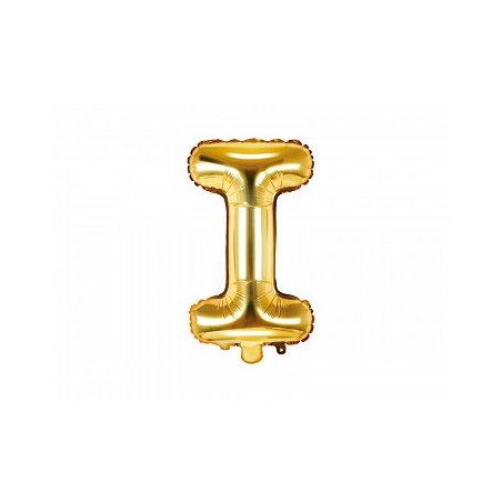 Balon foliowy Litera "I", 35cm, złoty