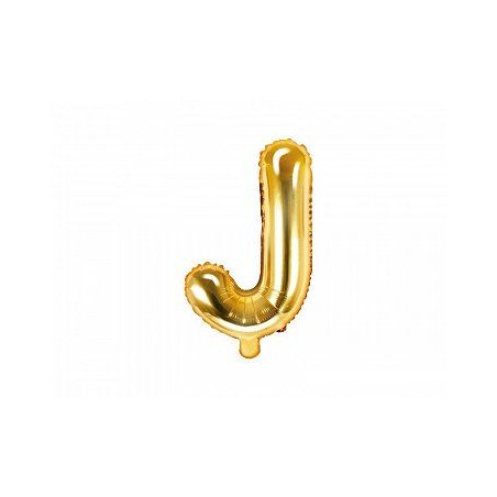 Balon foliowy Litera "J", 35cm, złoty