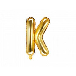 Balon foliowy Litera "K", 35cm, złoty