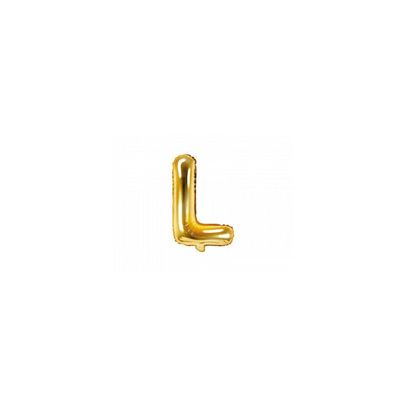 Balon foliowy Litera "L", 35cm, złoty