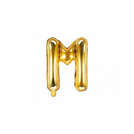 Balon foliowy Litera "M", 35cm, złoty