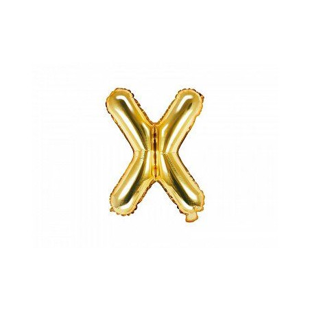 Balon foliowy Litera "X", 35cm, złoty