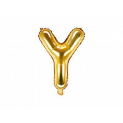Balon foliowy Litera "Y", 35cm, złoty