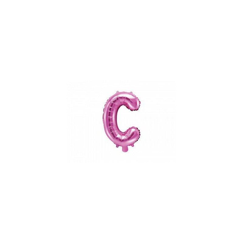 Balon foliowy Litera "C", 35cm, ciemny różowy