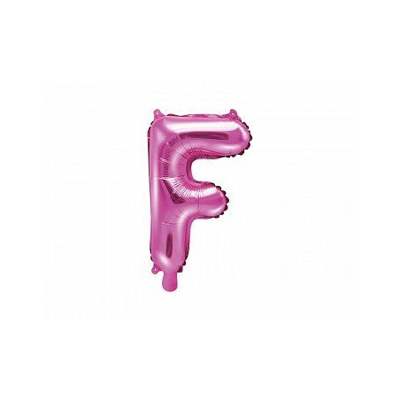 Balon foliowy Litera "F", 35cm, ciemny różowy