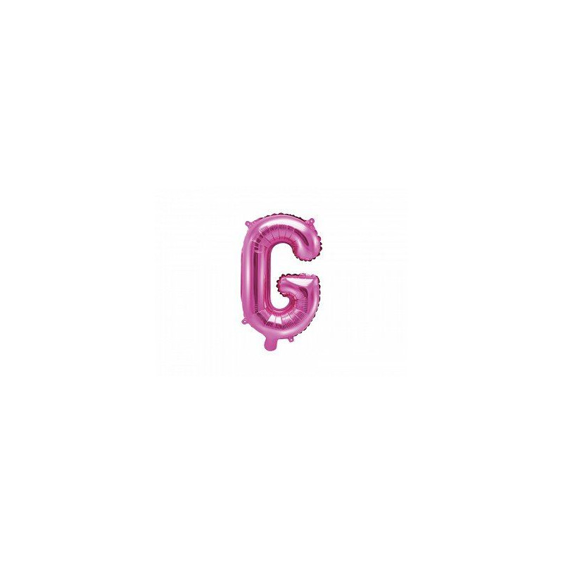 Balon foliowy Litera "G", 35cm, ciemny różowy